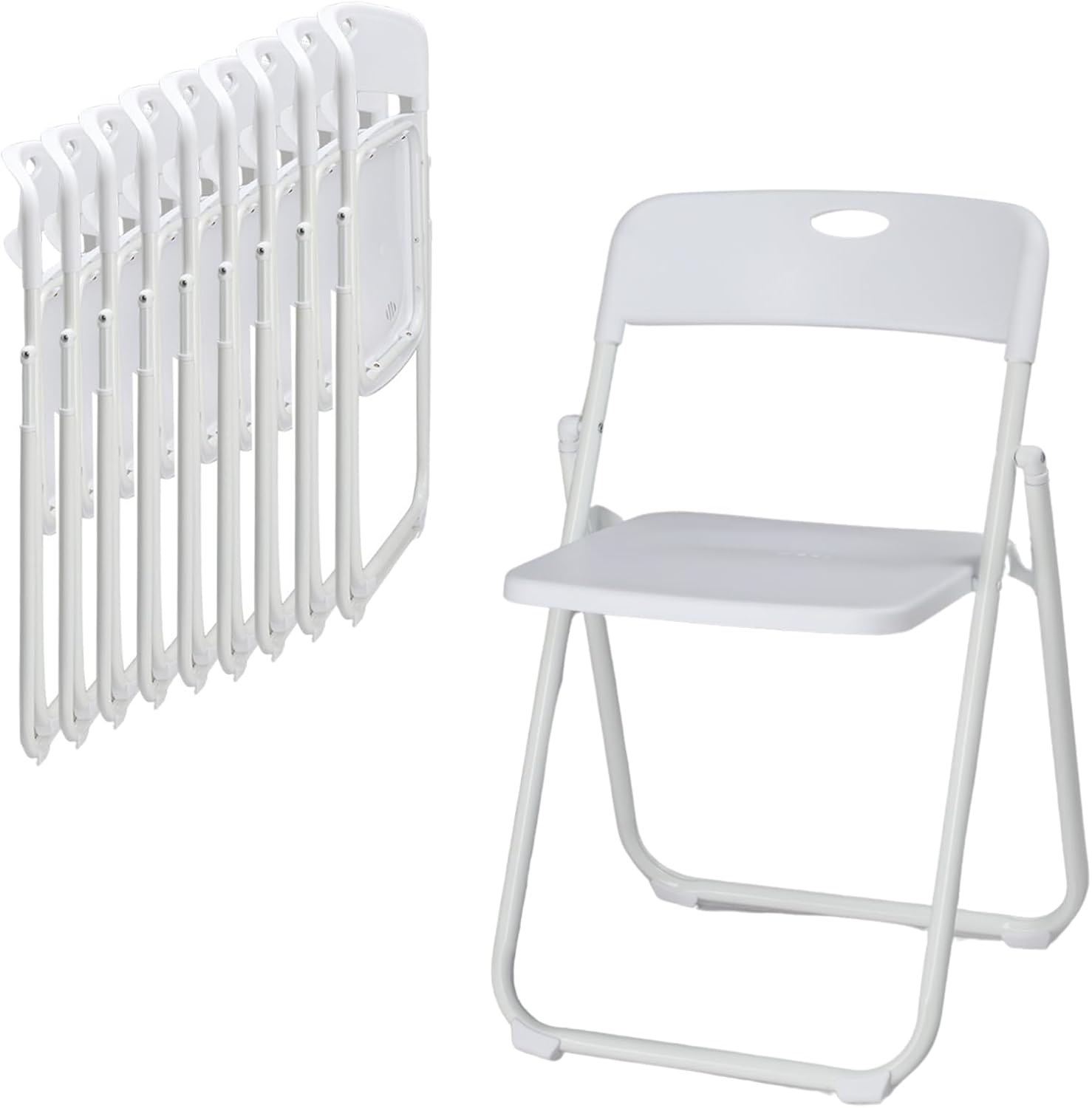 Ten White Folding Chairs Rental - Seet